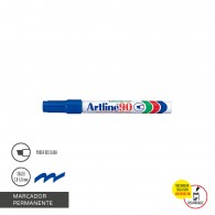 MARCADOR PERMANENTE RECARGABLE 90 PUNTA BISELADA  AZUL