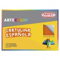 CARPETA CON CARTULINA ESPAÑOLA 10 COLORES 10 HOJAS
