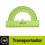 TRANSPORTADOR N  180 10 CM BISELADO COLOR VERDE TRANSPARENTE