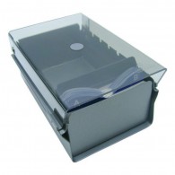 TARJETERO KARDEX PLASTICO GRIS PARA 600 TARJETAS