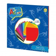PAPEL LUSTRE 16 X 16 CM 24 HOJAS 12 COLORES