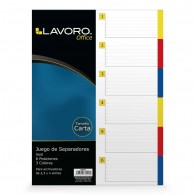 SEPARADOR CARTA 6 DIVISIONES PP COLOR