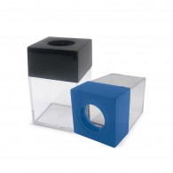 PORTA CLIPS PLASTICO CUADRADO NEGRO