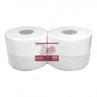 PAPEL HIGIENICO JUMBO HOJA SIMPLE 500 MT 4 ROLLOS EXTRA BLANCO