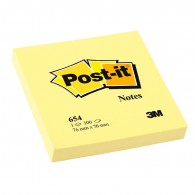 NOTA ADHESIVA 654 7.6 X 7.6 CM BLOCK AMARILLO 100 HOJAS