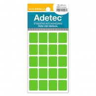 ETIQUETA COLOR 19X23 200 UNIDADES VERDE ADETEC
