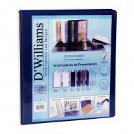 ARCHIVADOR CATALOGO CARTA 2 AROS 1.0 AZUL 250 HOJAS