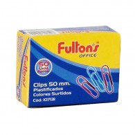 CLIPS PLASTIFICADO 50UN 50MM COLORES SURTIDO FULTONS