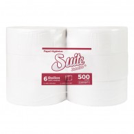 PAPEL HIGIENICO JUMBO HOJA SIMPLE EXTRA BLANCO 500 MT 6 ROLLOS