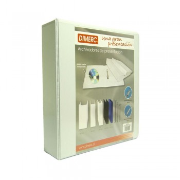 ARCHIVADOR CATÁLOGO A4 3 ANILLOS 1 PULGADAS BLANCO DIMERC