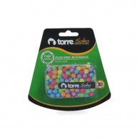 CHINCHE PUSH PIN REDONDO COLORES NEON CAJA METALICA 30 UN