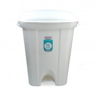 BASURERO PLÁSTICO 72 LITROS CON PEDAL BLANCO 40.6 CM