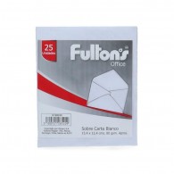 SOBRE FULTONS CARTA BLANCO  25 UNIDADES 80 G 15.4 MM X 12.5 MM