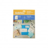 ETIQUETAS AUTOADHESIVAS LASER INK-JET 53X70 MM 25 HOJAS ADETEC 