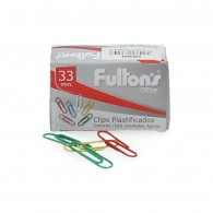 CLIPS PLASTIFICADO 100UN 33MM COLORES SURTIDO FULTONS