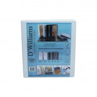 ARCHIVADOR CATÁLOGO CARTA 2 ANILLOS DE 1/2 PULGADAS BLANCO PARA 150 HOJAS D´WILLIAMS 