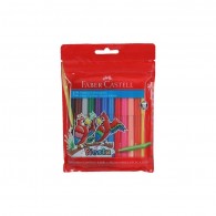 PLUMÓN 45 FIESTA PUNTA REDONDA CUERPO PLÁSTICO 12 COLORES FABER CASTELL