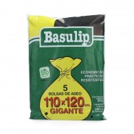BOLSA BASURA 110 CM X 120 CM 5 UNIDADES BASULIP