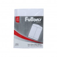 SOBRE FULTONS SACO EXTRA OFICIO BLANCO  25 UNIDADES 90 G