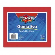 GOMA EVA ROJO 20 X 30 CM 10 HOJAS
