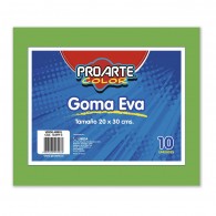 GOMA EVA VERDE CLARO 20 X 30 CM 10 HOJAS