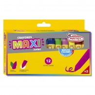 LAPIZ CERA CORTO JUMBO 12 COLORES 