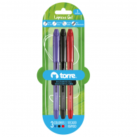 3 BOLIGRAFOS GEL QUICK DRY 07 1 AZUL 1NEGRO 1 ROJO