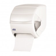 DISPENSADOR TOALLA PALANCA CENTRAL ACRILICO BLANCO