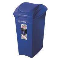 BASURERO PLASTICO CON TAPA VAIVEN 40 LT AZUL