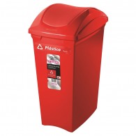 BASURERO VAIVEN PLASTICO ROJO 40 LT