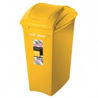 BASURERO PLASTICO CON TAPA VAIVEN 40 LT AMARILLO