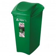 BASURERO VAIVEN PLASTICO VERDE 40 LT