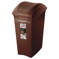 BASURERO PLASTICO CON TAPA VAIVEN 40 LT CAFE