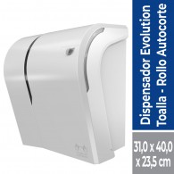DISPENSADOR TOALLA AUTOCORTE MANUAL BLANCO