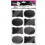 ETIQUETA DECORATIVA 65 MM x 45 NEGRO/BLANCO 2 HOJAS 16 UN
