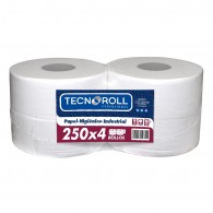 PAPEL HIGIENICO DOBLE HOJA 250 MT 4 ROLLOS INDUSTRIAL