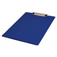 ANOTADOR CON APRETADOR SIMPLE VINIL OFICIO AZUL