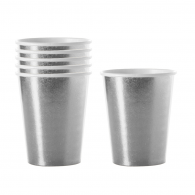 VASO CARTON 7 OZ PLATEADO MATALLICO X6