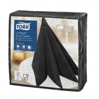 SERVILLETA MESA LINSTYLE NEGRA HOJA SIMPLE 50 UN
