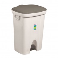 BASURERO GRIS CON PEDAL 72 LT
