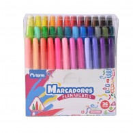 SET MARCADORES PERMANENTES 36 COLORES
