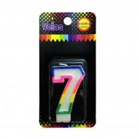 VELA NUMERAL GLITTER Nº 7 x 1 UN