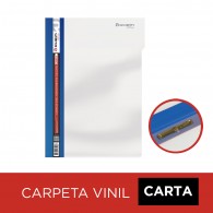 CARPETA VINIL CARTA CON ACCO CLIP LOMO AZULINO TRANSPARENTE