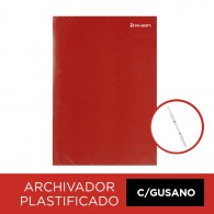 CARPETA PLASTIFICADA CON ACCO CLIP OFICIO ROJO