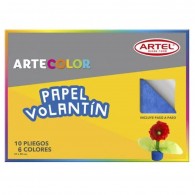 CARPETA CON PAPEL SEDA VOLANTIN  10 HOJAS 10 COLORES