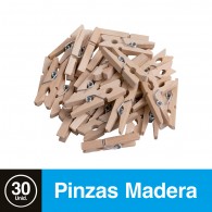 PINZAS MADERA NATURAL 30 UN