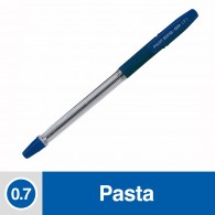 LÁPIZ PASTA  PILOT AZUL BPS- GP CUERPO CRISTAL TRANSPARENTE CON GRIP DE GOMA  PUNTA FINA 