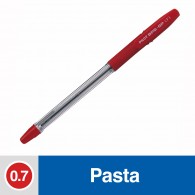 LÁPIZ PASTA PILOT ROJO BPS-GP CUERPO CRISTAL TRANSPARENTE CON GRIP DE GOMA PUNTA FINA  