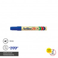 MARCADOR PERMANENTE RECARGABLE 70 PUNTA REDONDA  AZUL