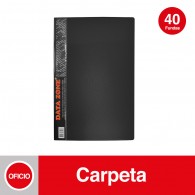 CARPETA  FUNDAS DATA ZONE OFICIO VINIL  NEGRO  40 UN